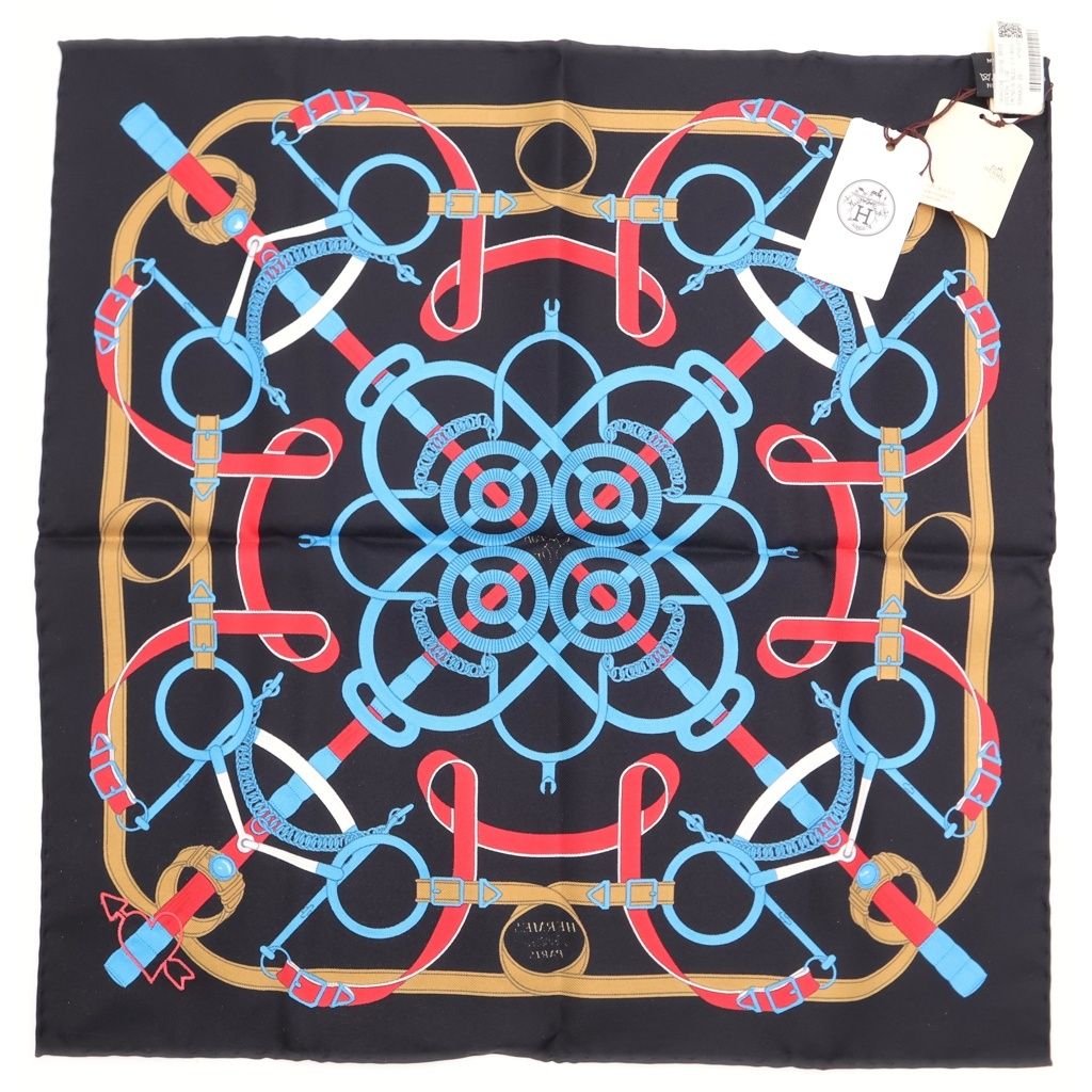 Hermes Carre 45 Yellow Silk Scarf Black — view 2