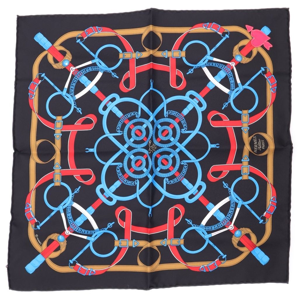 Hermes Carre 45 Yellow Silk Scarf Black