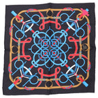 Hermes Carre 45 Yellow Silk Scarf Black