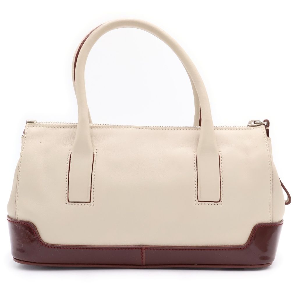 Prada Handbag Beige Brown Leather Patent Saffiano — view 2
