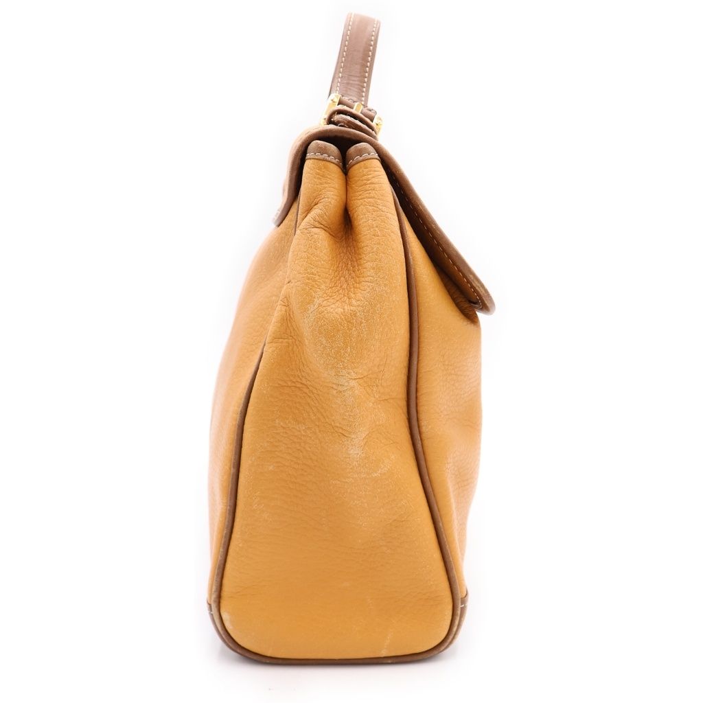 Loewe Anagram 2-Way Shoulder Bag Brown Leather Gold — view 3