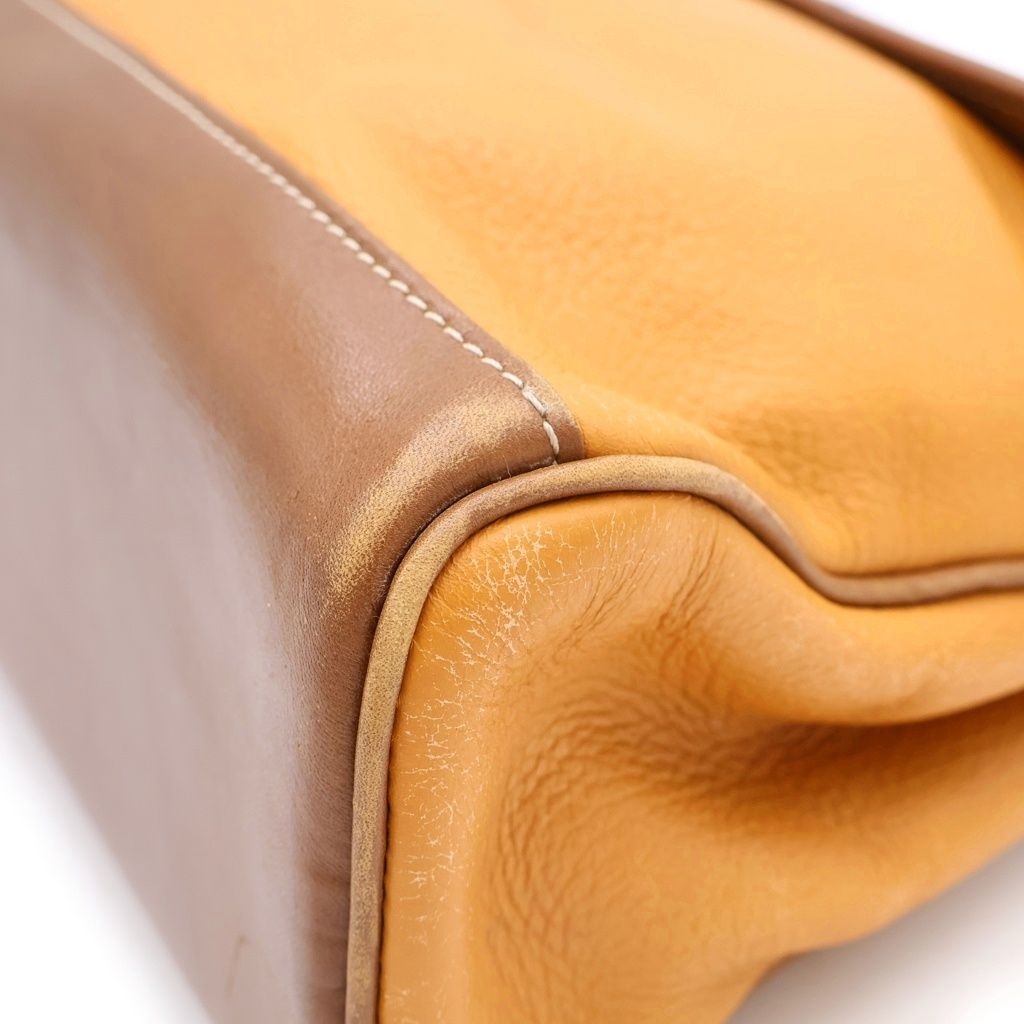 Loewe Anagram 2-Way Shoulder Bag Brown Leather Gold — view 6