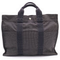 Hermes Her Line Tote Black Gray Canvas