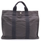 Hermes Her Line Tote Black Gray Canvas — view 2