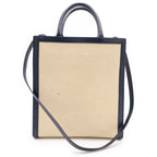 Celine Hippopotamus Canvas 2-Way Tote Shoulder Bag Beige Black — view 2