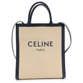 Celine Hippopotamus Canvas 2-Way Tote Shoulder Bag Beige Black