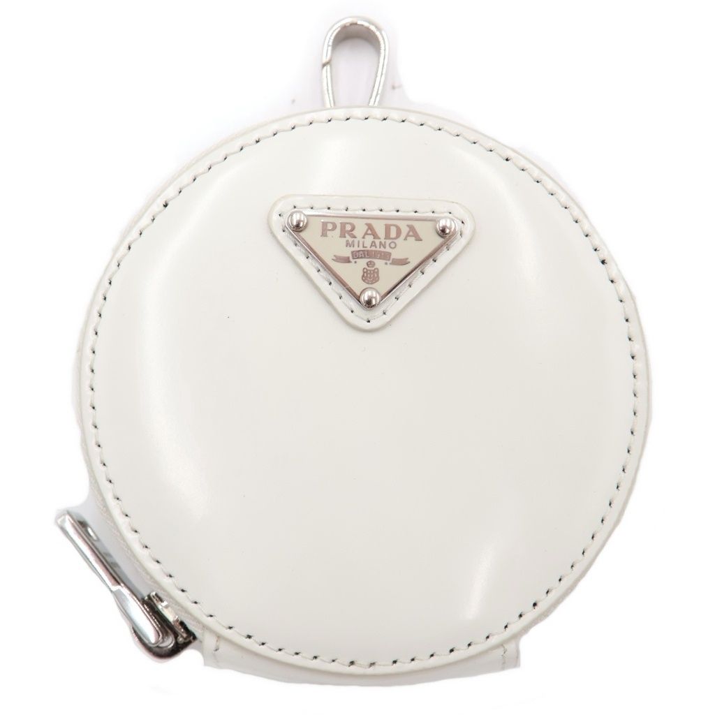 Prada Leather nd Coin Case Key Holder White