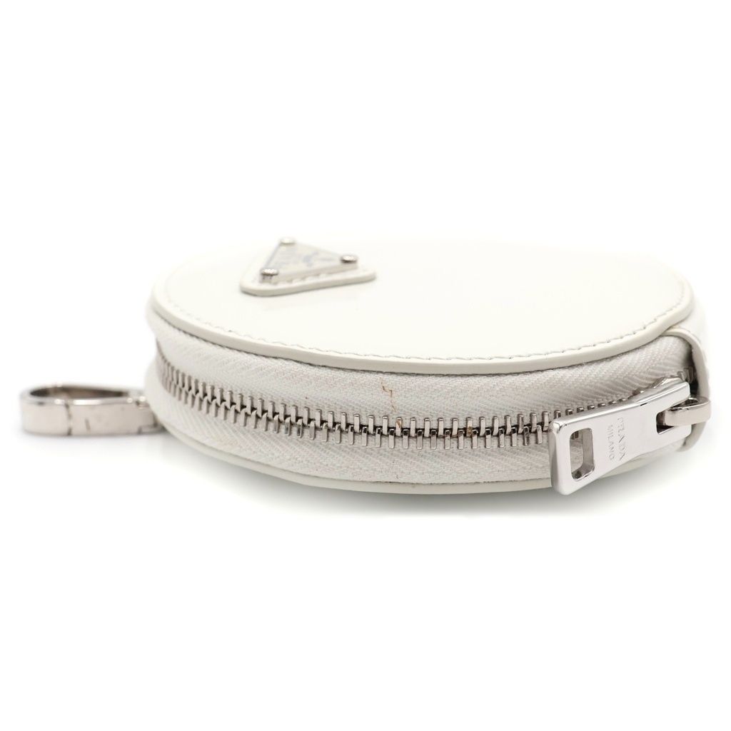 Prada Leather nd Coin Case Key Holder White — view 3