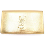 Saint Laurent Paris Logo Clutch ndbag Gold Leather