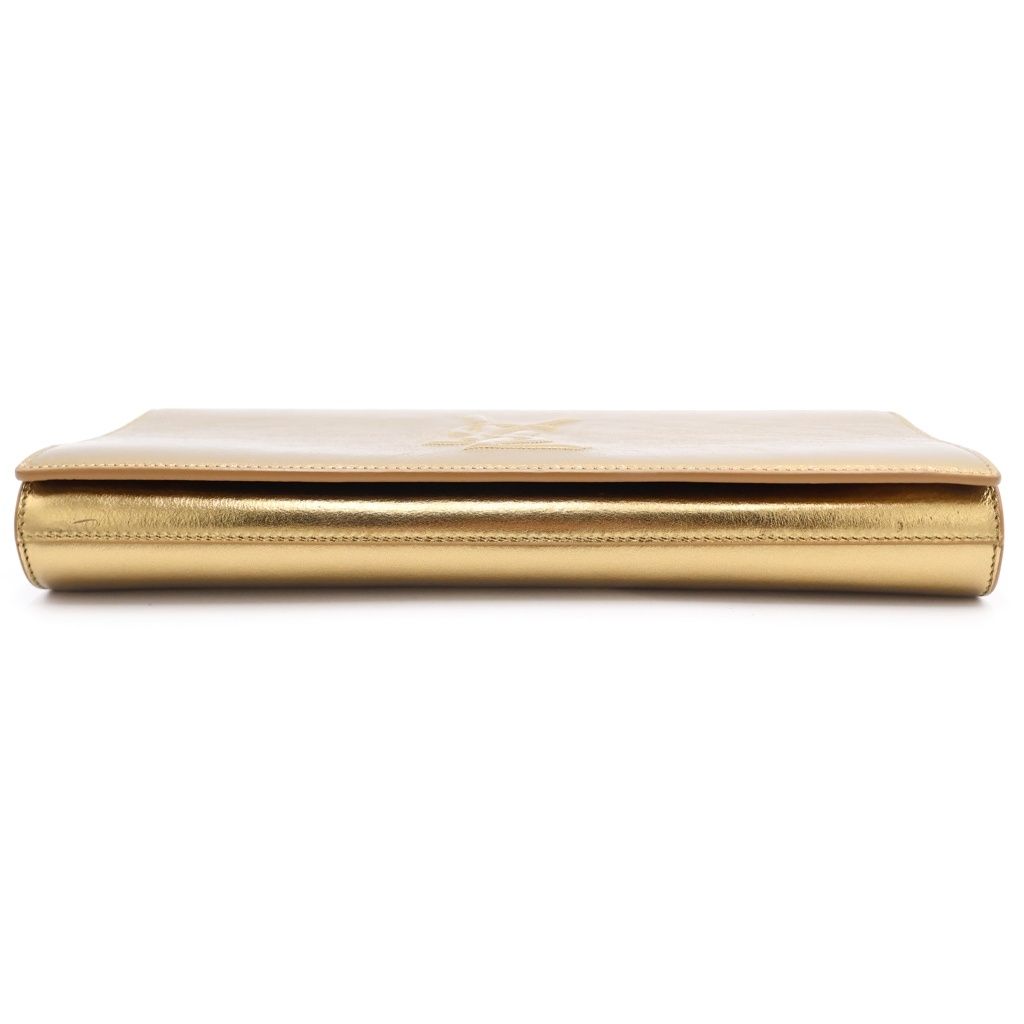 Saint Laurent Paris Logo Clutch ndbag Gold Leather — view 4