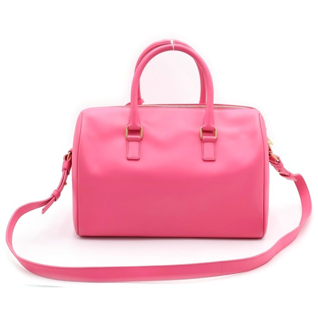 Saint Laurent Paris Duffle 2-Way Boston Bag Pink Leather Gold — view 2