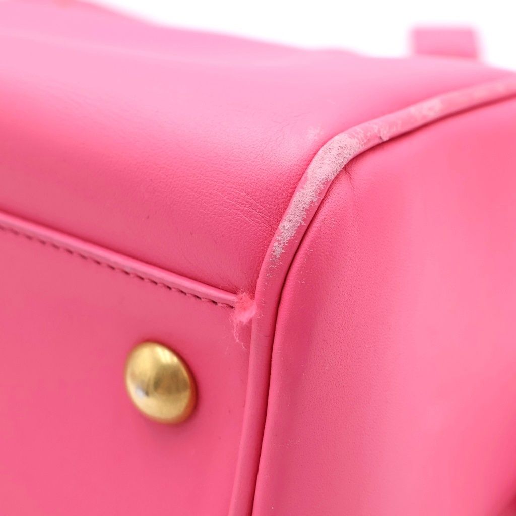 Saint Laurent Paris Duffle 2-Way Boston Bag Pink Leather Gold — view 6