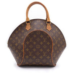 Louis Vuitton Monogram Ellipse Handbag Brown Leather Gold