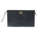 Gucci GG Marmont Clutch Black Leather Gold