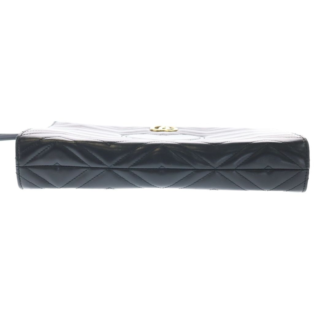 Gucci GG Marmont Clutch Black Leather Gold — view 4