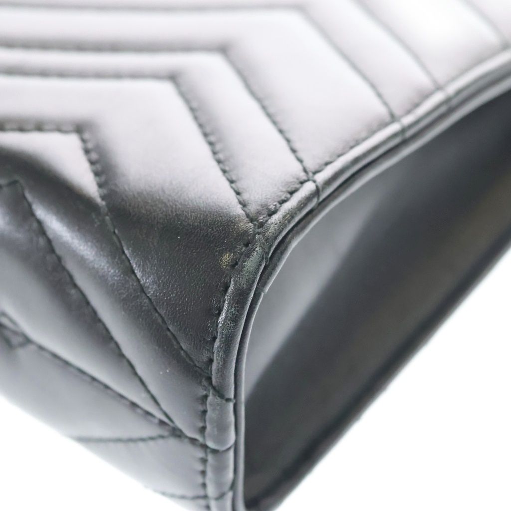 Gucci GG Marmont Clutch Black Leather Gold — view 6