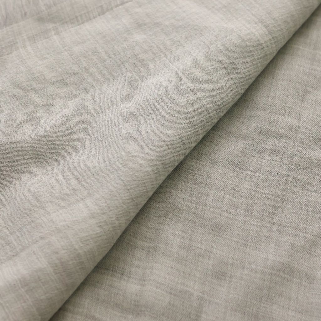 Chanel CC Logo Print Silk Cashmere Shawl Gray Scarf — view 5