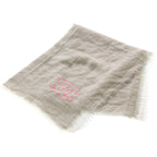 Chanel CC Logo Print Silk Cashmere Shawl Gray Scarf