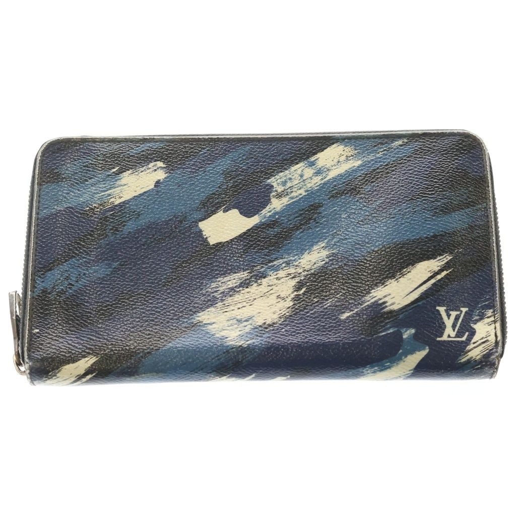 Louis Vuitton Zippy gunizer Camouflage Ju Longwallet Blue White Wallet