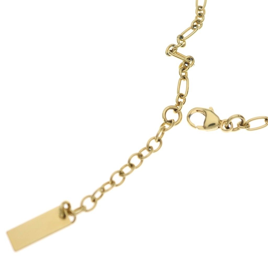 Saint Laurent Paris Chain Necklace Logo Plate Gold — view 6