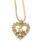 Dior Heart Rhinestone Necklace Gold — view 3