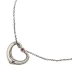 Tiffany & Co Open Heart Pink Saffiano Necklace