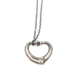 Tiffany & Co Open Heart Pink Saffiano Necklace — view 3