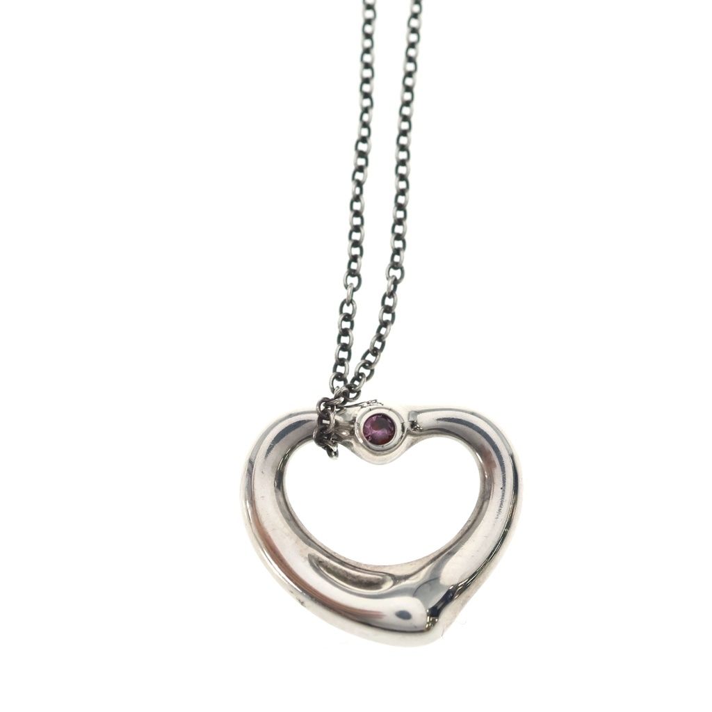 Tiffany & Co Open Heart Pink Saffiano Necklace — view 3