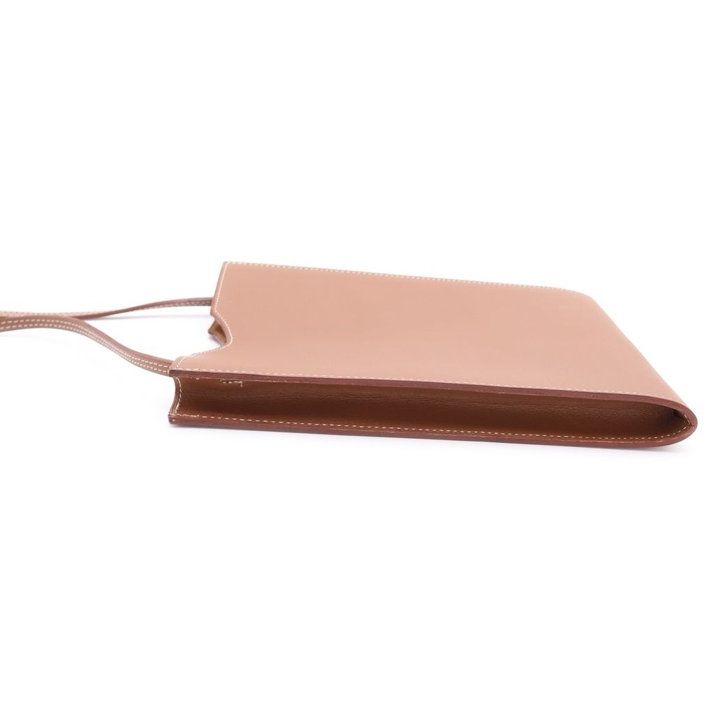 Hermes Onimetou Crossbody shu Shoulder Bag Leather Brown — view 3