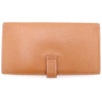 Hermes Bearn friends Epsom Longwallet Card Case Wallet Brown Gold Leather — view 2