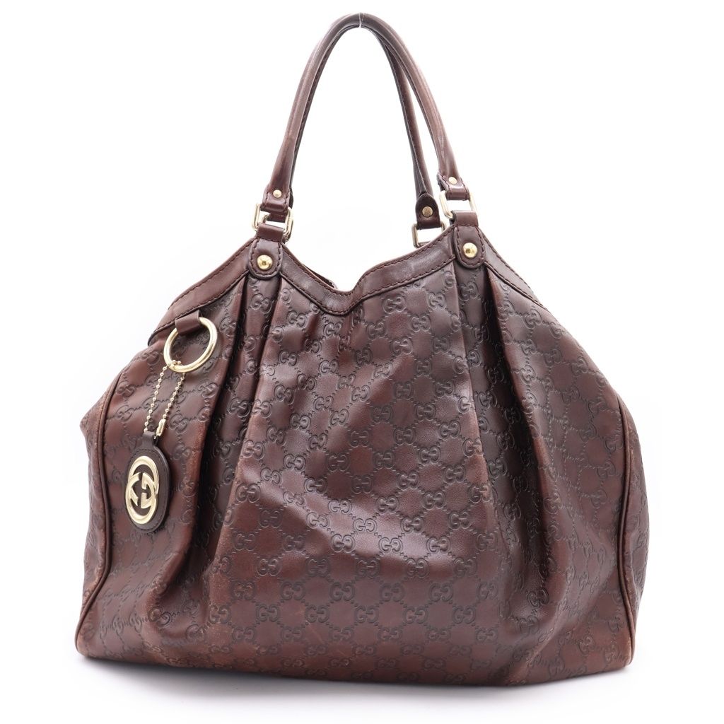 Gucci Guccissima Leather Tote Brown Gold