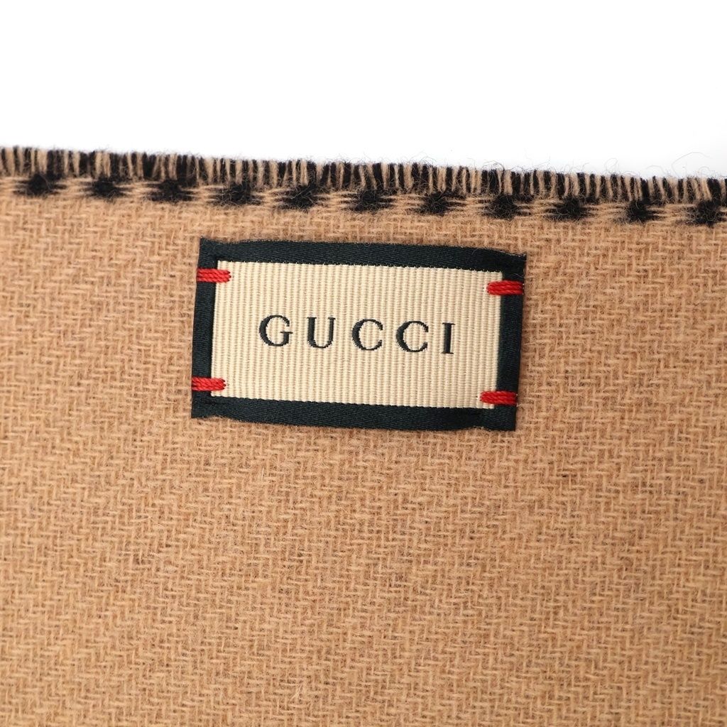 Gucci Interlocking Bicolor Cashmere Pretend scarf Black Beige — view 5