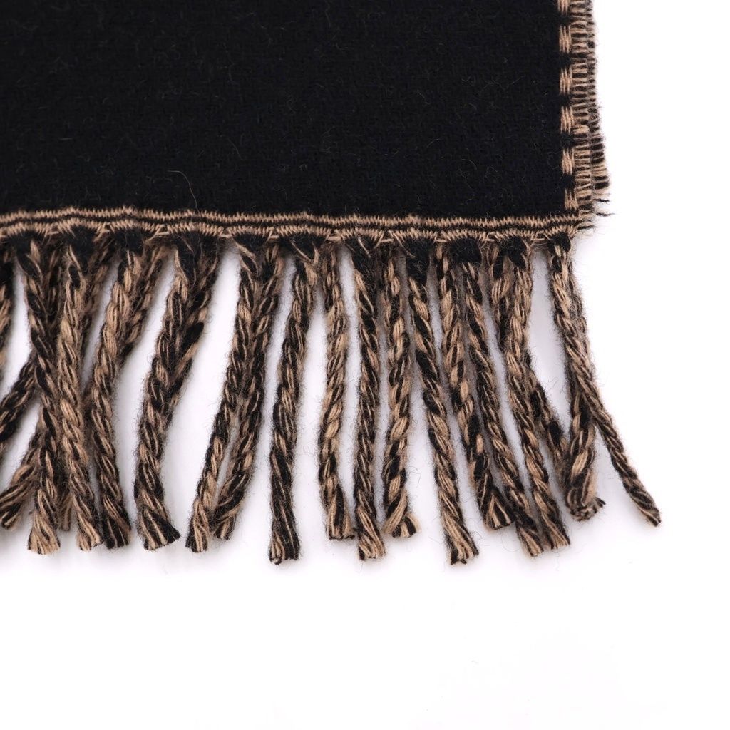 Gucci Interlocking Bicolor Cashmere Pretend scarf Black Beige — view 3