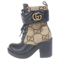 Gucci Jumbo GG Marmont Canvas suup Ankle Boots Beige
