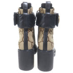 Gucci Jumbo GG Marmont Canvas suup Ankle Boots Beige — view 3