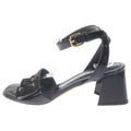 Louis Vuitton LV Sandals Enamel Leather Black
