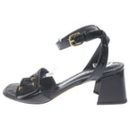 Louis Vuitton LV Sandals Enamel Leather Black