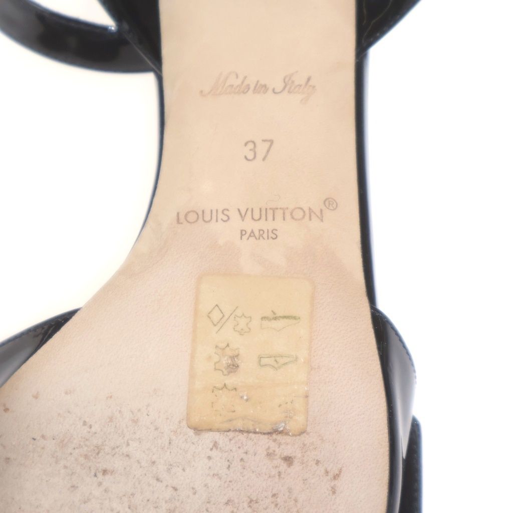 Louis Vuitton LV Sandals Enamel Leather Black — view 6