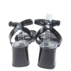 Louis Vuitton LV Sandals Enamel Leather Black — view 3