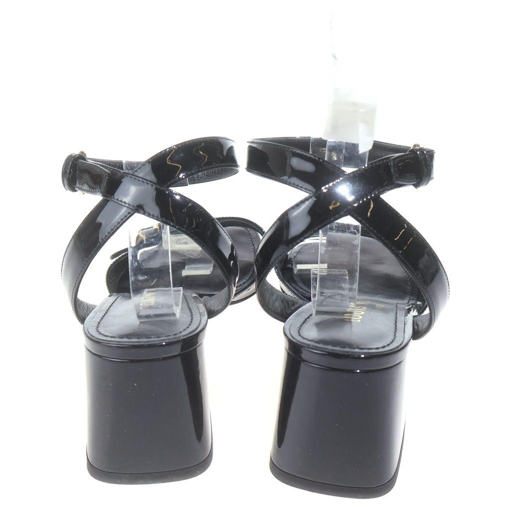 Louis Vuitton LV Sandals Enamel Leather Black — view 3