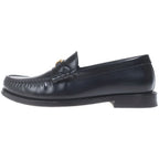 Celine Triomphe Leather Low Cut Shu Loafers Black