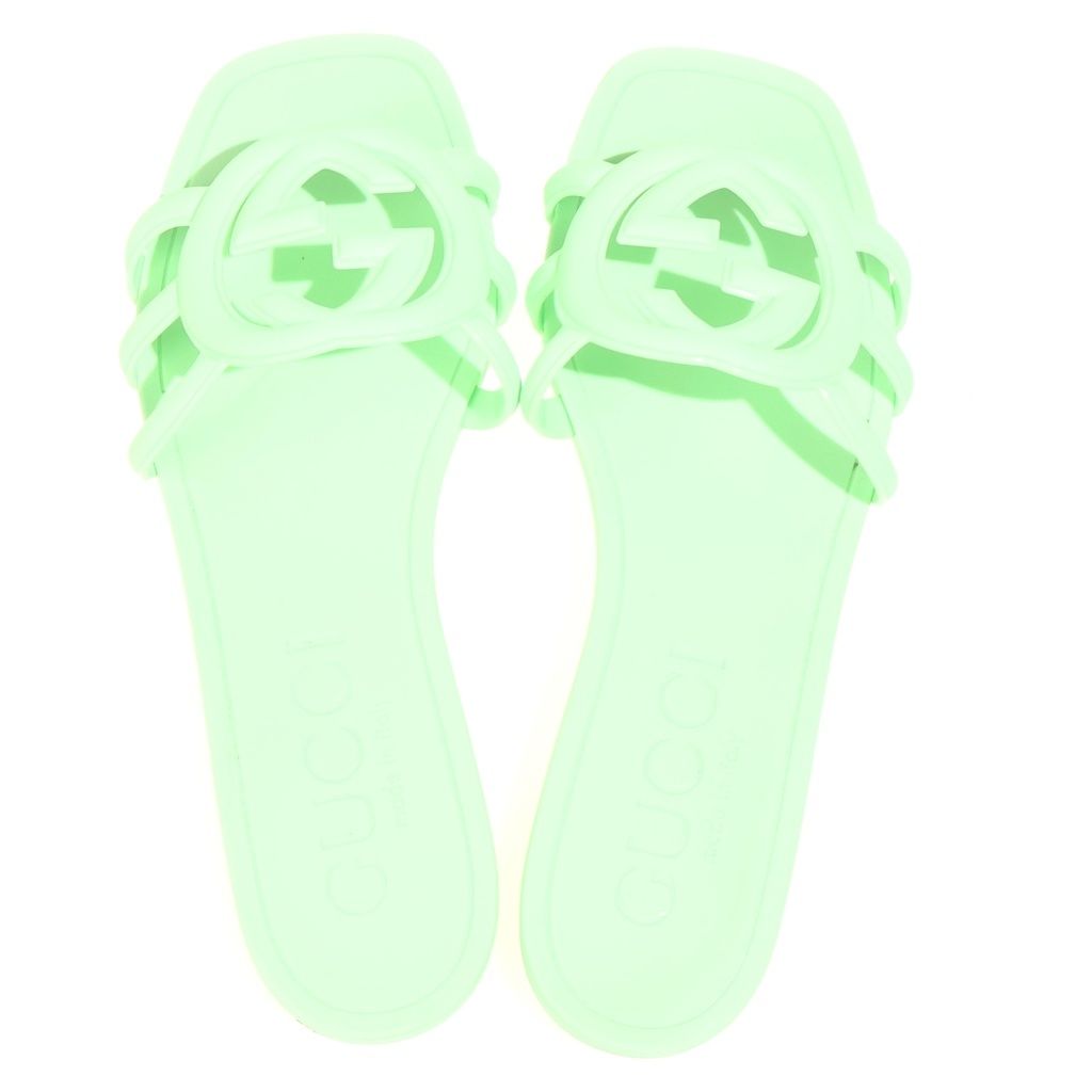 Gucci Interlocking Mule Sandals Shu Lightgreen — view 4