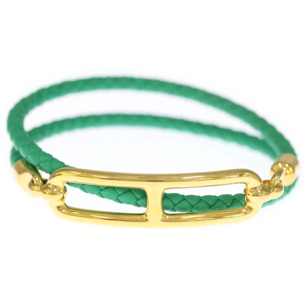 Hermes Roulis Double Tour Bracelet Green Gold — view 4