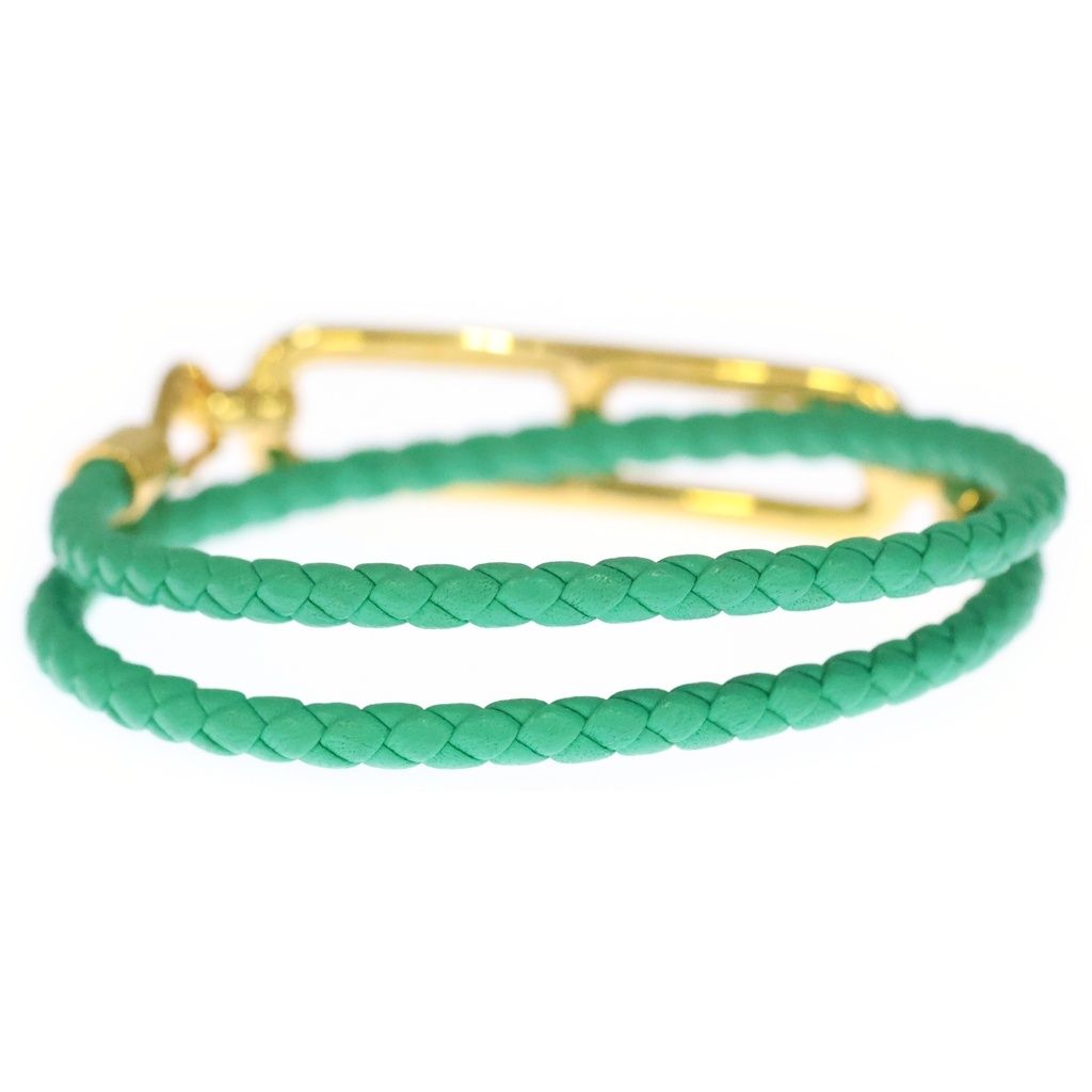 Hermes Roulis Double Tour Bracelet Green Gold — view 2