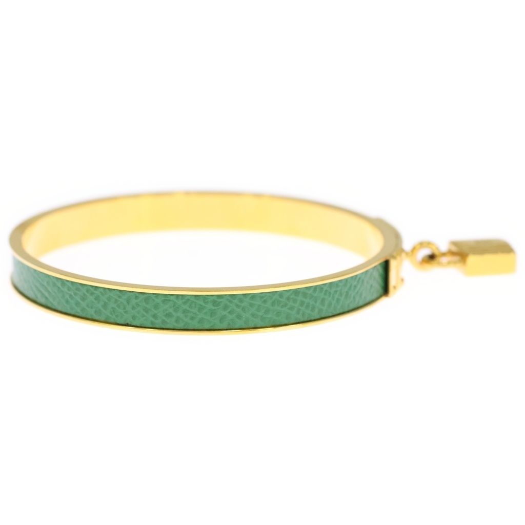 Hermes Kelly Bangle Bracelet Green Gold — view 3