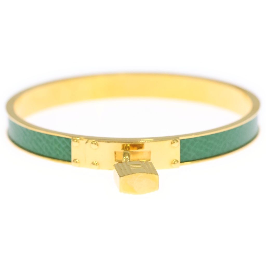 Hermes Kelly Bangle Bracelet Green Gold — view 4