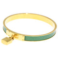 Hermes Kelly Bangle Bracelet Green Gold