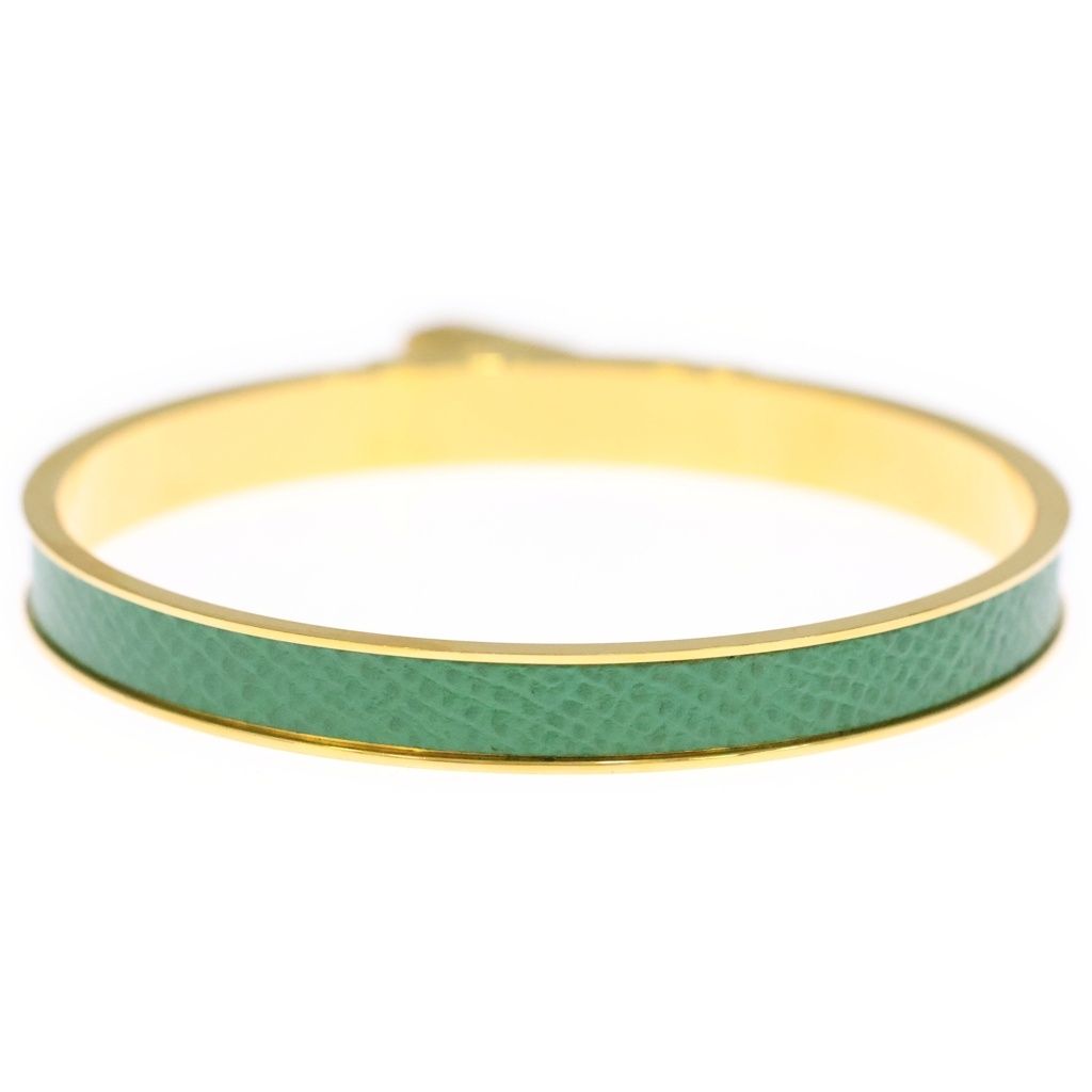 Hermes Kelly Bangle Bracelet Green Gold — view 2