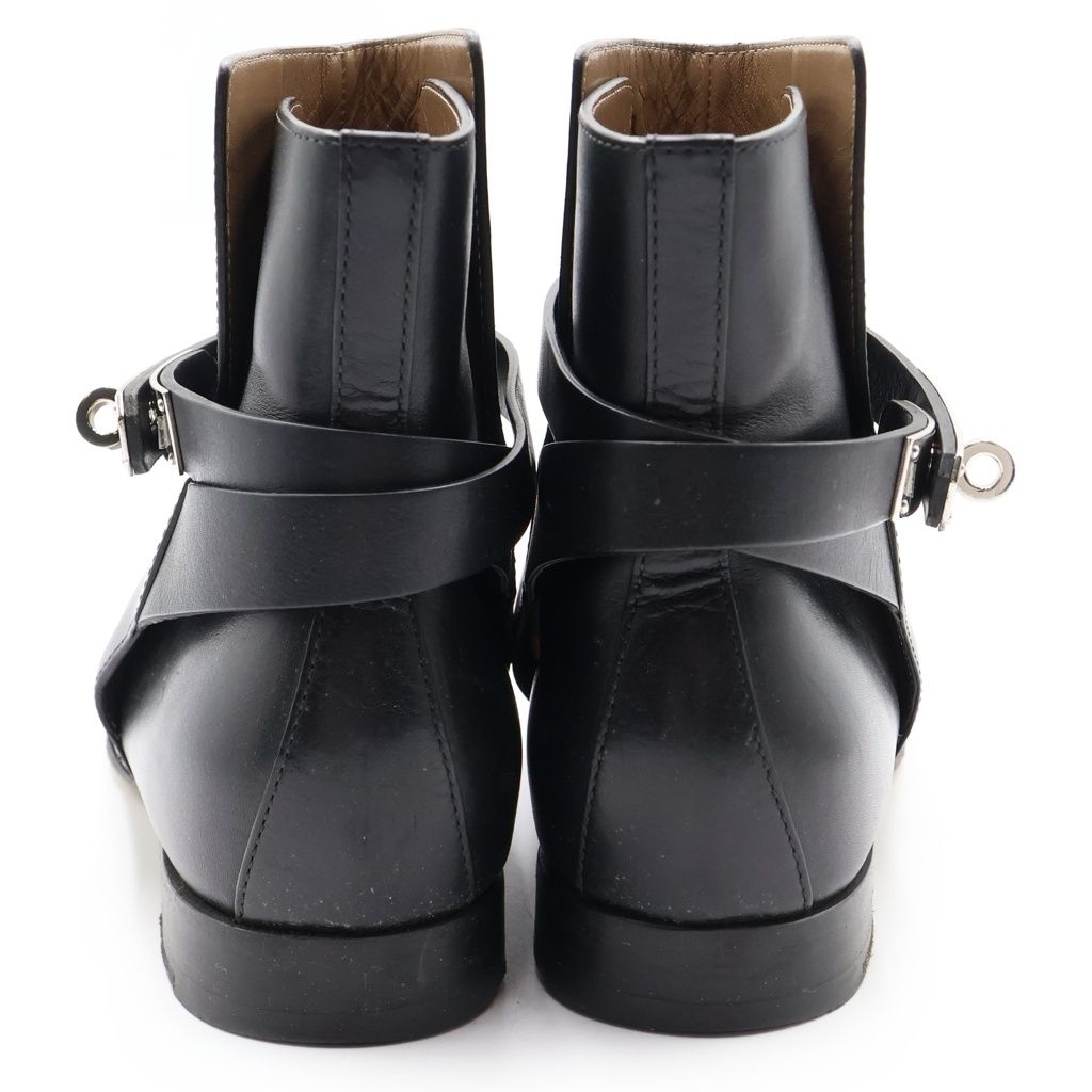 Hermes Neo Kelly Buckle Short Boots Black — view 3