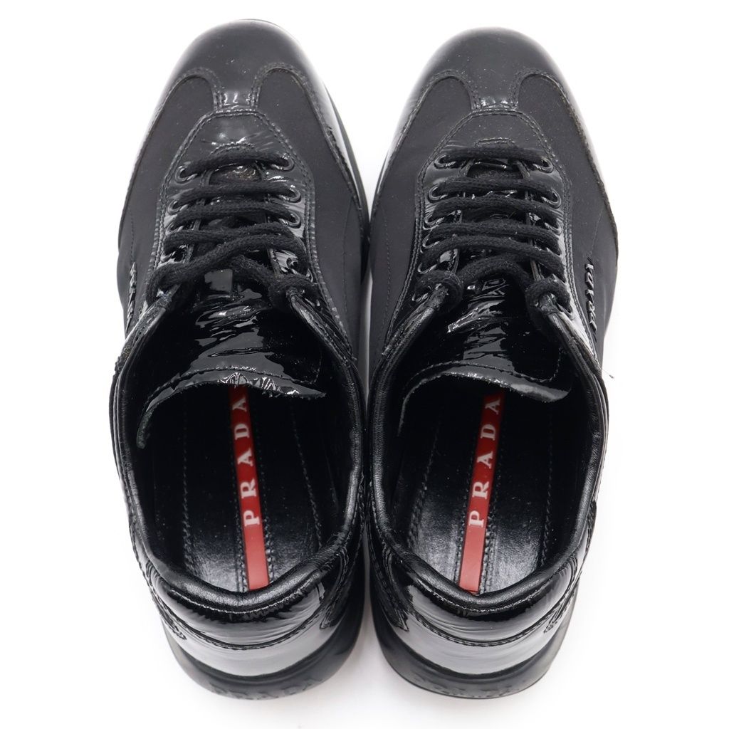 Prada Low Cut Sneakers Enamel Black — view 4